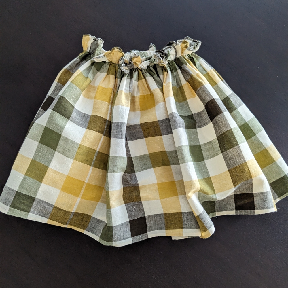Bonpoint Plaid Skirt - Yellow, Green, Black, White